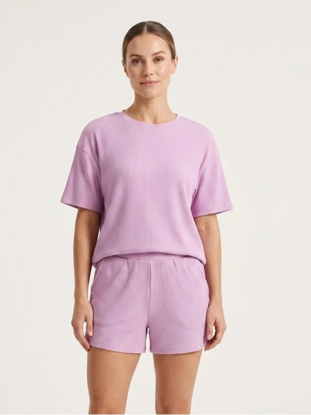 Summer Matching Set | Bright Pink | Women's Ribbed Set | Size M